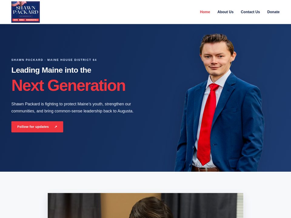 Packard for 64 website homepage designed by Red Claw Media